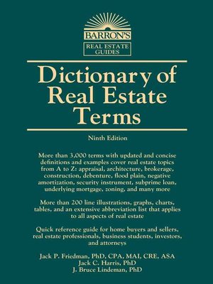 cover image of Dictionary of Real Estate Terms